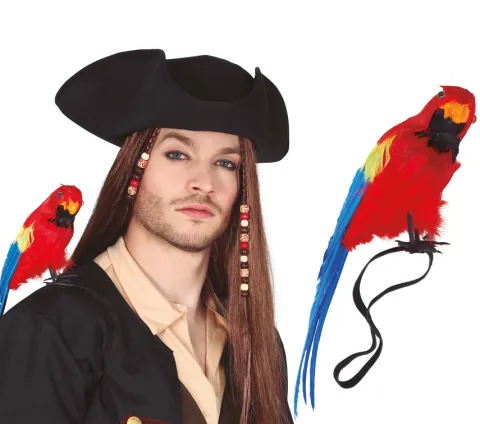 Papuga pirata na ramię 30 cm rekwizyt