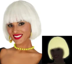 Peruka Bob Świecąca w ciemności FLUO