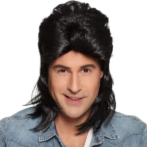 Peruka Czarna męska w stylu retro Jimmy