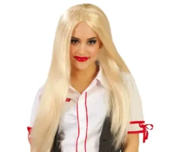 Peruka długa włosy blond bez grzywki