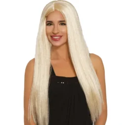 Peruka długa włosy blond bez grzywki