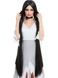 Peruka mega długa CZARNA 120 cm HALLOWEEN