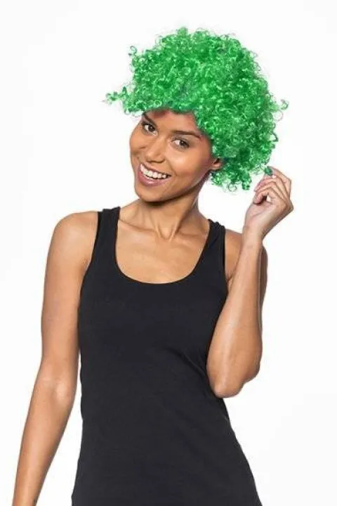 Peruka afro - ZIELONA