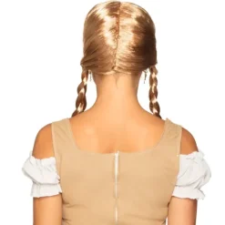 Peruka długa z dwoma warkoczami blond Heidi bawarska