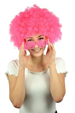 Peruka Mega Afro Różowa