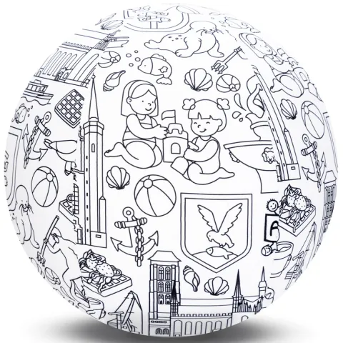 Piłka Balonowa do kolorowania seria miasta TRÓJMIASTO 30 cm