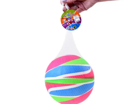 Piłka tęczowa gumowa 19 cm do zabawy dla dzieci