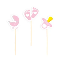 Pikkery Toppery na tort Baby Shower 6 szt. kolor do wyboru