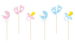 Pikkery Toppery na tort Baby Shower 6 szt. kolor do wyboru