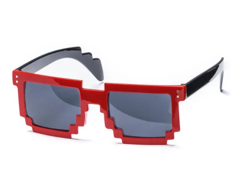 Pikselowe okulary imprezowe 8 bit pixel - czerwone