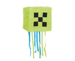 PINIATA na cukierki Pixel Minecraft zielona urodziny 28x28x28 cm