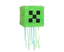 PINIATA na cukierki Pixel Minecraft zielona urodziny 28x28x28 cm