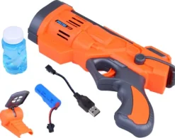 Pistolet do puszczania baniek mydlanych na baterie z pojemnikiem Kolor Pomarańczowy