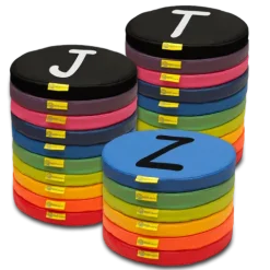 Poduszki EKOSKÓRA zestaw ALFABET A-Z (26 sztuk) AKSON