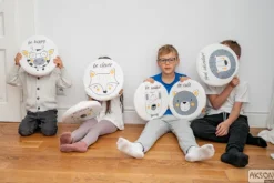 Poduszki ekoskóra zestaw ZWIERZĄTKA AFIRMACJE 3 cm 6 szt. AKSON