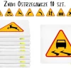 Poduszki kwadratowe ekoskóra ZNAKI drogowe OSTRZEGAWCZE 3 cm 10 szt.