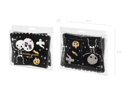 Pojemniki na Popcorn pudełka Halloweenowe 6 szt.