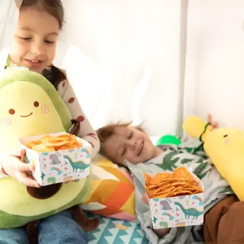 Pojemniki na popcorn chipsy przekąski Dinozaury 3 szt.