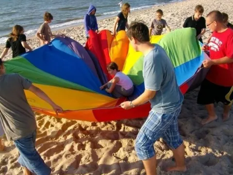 Profesjonalna Chusta Animacyjna AKSON 4,5 m 36 uchwytów