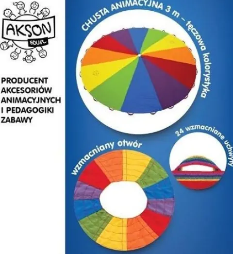 Profesjonalna Chusta Animacyjna AKSON 3m 48 uchwytów