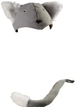 Przebranie KOT czapka i ogon szary
