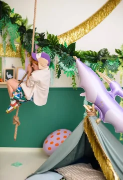Pterodaktyl dinozaur fioletowy balon foliowy 120 cm