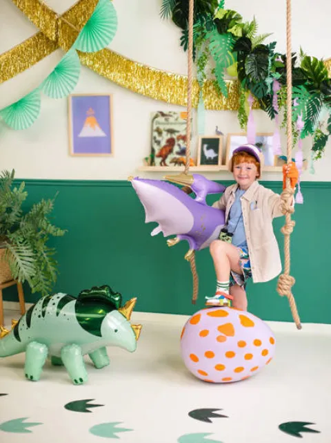 Pterodaktyl dinozaur fioletowy balon foliowy 120 cm