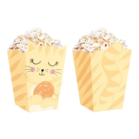 Pudełko na popcorn Kotki 8,5x15cm 6szt.