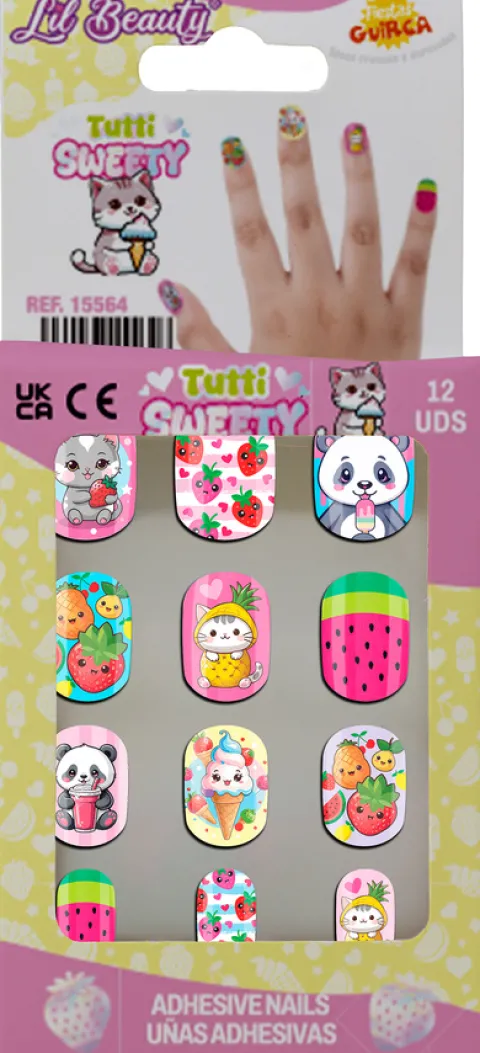 Samoprzylepne paznokcie dla dziewczynki Tutti Sweety 12 szt.