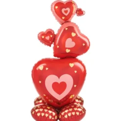 Serca WALENTYNKI balon foliowy stojący 63 x 139 cm