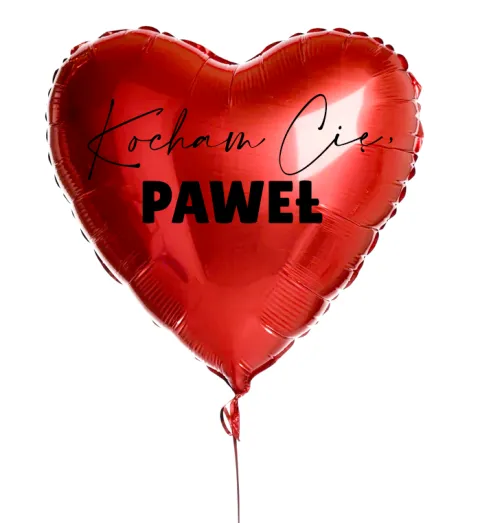 SERCE balon foliowy PERSONALIZOWANY Walentynki czerwony 18 cali