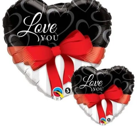 Serce I Love You kokarda balon foliowy 18''