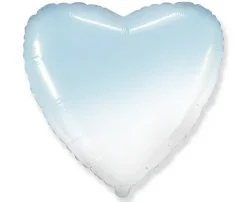 Serce ombre jasnoniebieski balon foliowy 18''