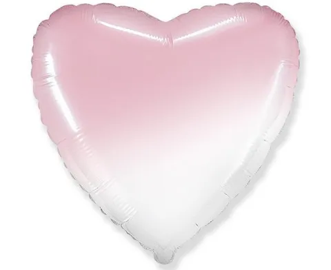 Serce ombre jasnoróżowy balon foliowy 18''