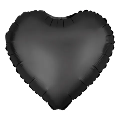 Serce satynowe balon foliowy 18'' czarne
