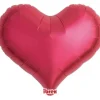 Serce satynowe Metallic Red Ibrex balon foliowy 14"