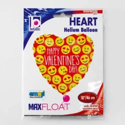 Serce Happy Valentine's Day Emoji balon foliowy 18 cali