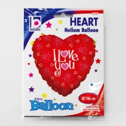 Serce z nadrukiem I Love You balon foliowy 18"