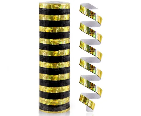 Serpentyna holograficzna CZARNO ZŁOTA 4m