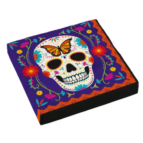 Serwetki papierowe Dia de los Muertos skull meksykańskie 33 x 33 cm