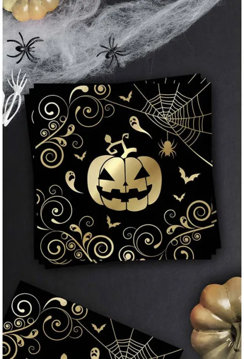 Serwetki papierowe Dynia Pajęczyny HALLOWEEN 33 cm 12 szt.