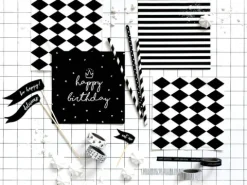 Serwetki papierowe Happy Birthday Czarne 33 x 33 cm 20 szt.