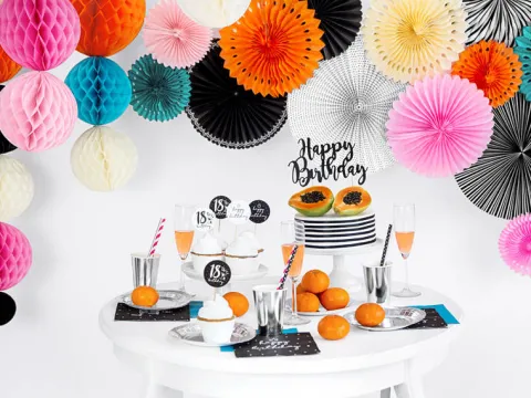 Serwetki papierowe Happy Birthday Czarne 33 x 33 cm 20 szt.