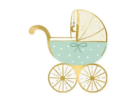 Serwetki WÓZECZEK niebieski baby shower 14 x 15 cm 20 szt.