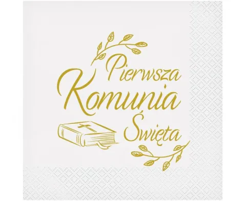 Serwetki Komunijne Pierwsza Komunia Święta (biblia) 33 x 33 cm 20 szt.
