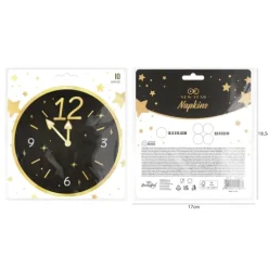 Serwetki papierowe czarne Happy New Year Zegar na Sylwestra 10szt.