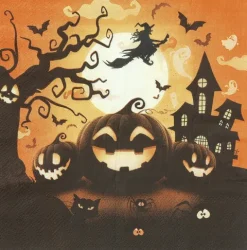 Serwetki papierowe Dynia pomarańczowe HALLOWEEN 33 cm 12 szt.