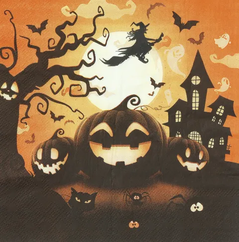 Serwetki papierowe Dynia pomarańczowe HALLOWEEN 33 cm 12 szt.