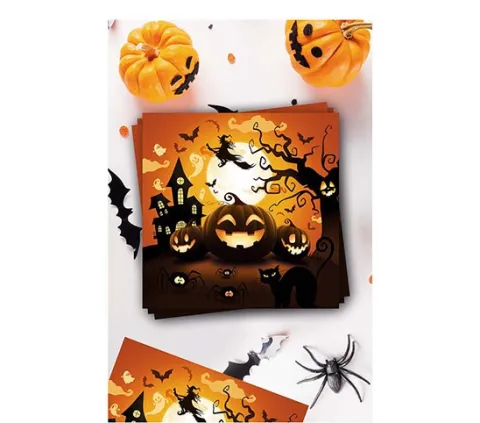 Serwetki papierowe Dynia pomarańczowe HALLOWEEN 33 cm 12 szt.