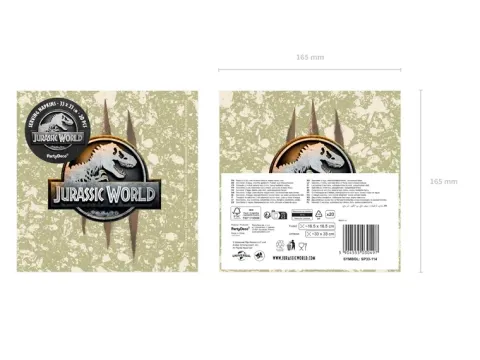 Serwetki papierowe Jurassic World 33x33 cm 20 szt.